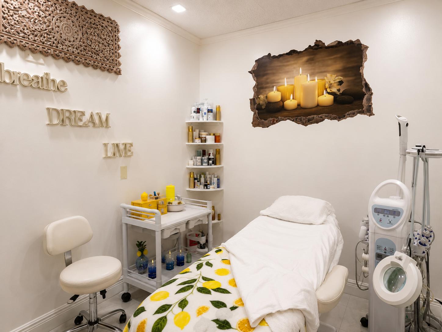 Lemon-themed treatment room